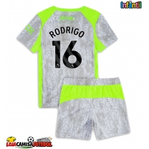 Camisa de Futebol Manchester City Rodri Hernandez #16 Equipamento Alternativo Infantil 2025-26 Manga Curta (+ Calças curtas)